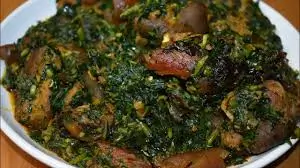 EDIKANG-EKANG SOUP WITH GOAT MEAT, CHICKEN & BEEF demartin hotel