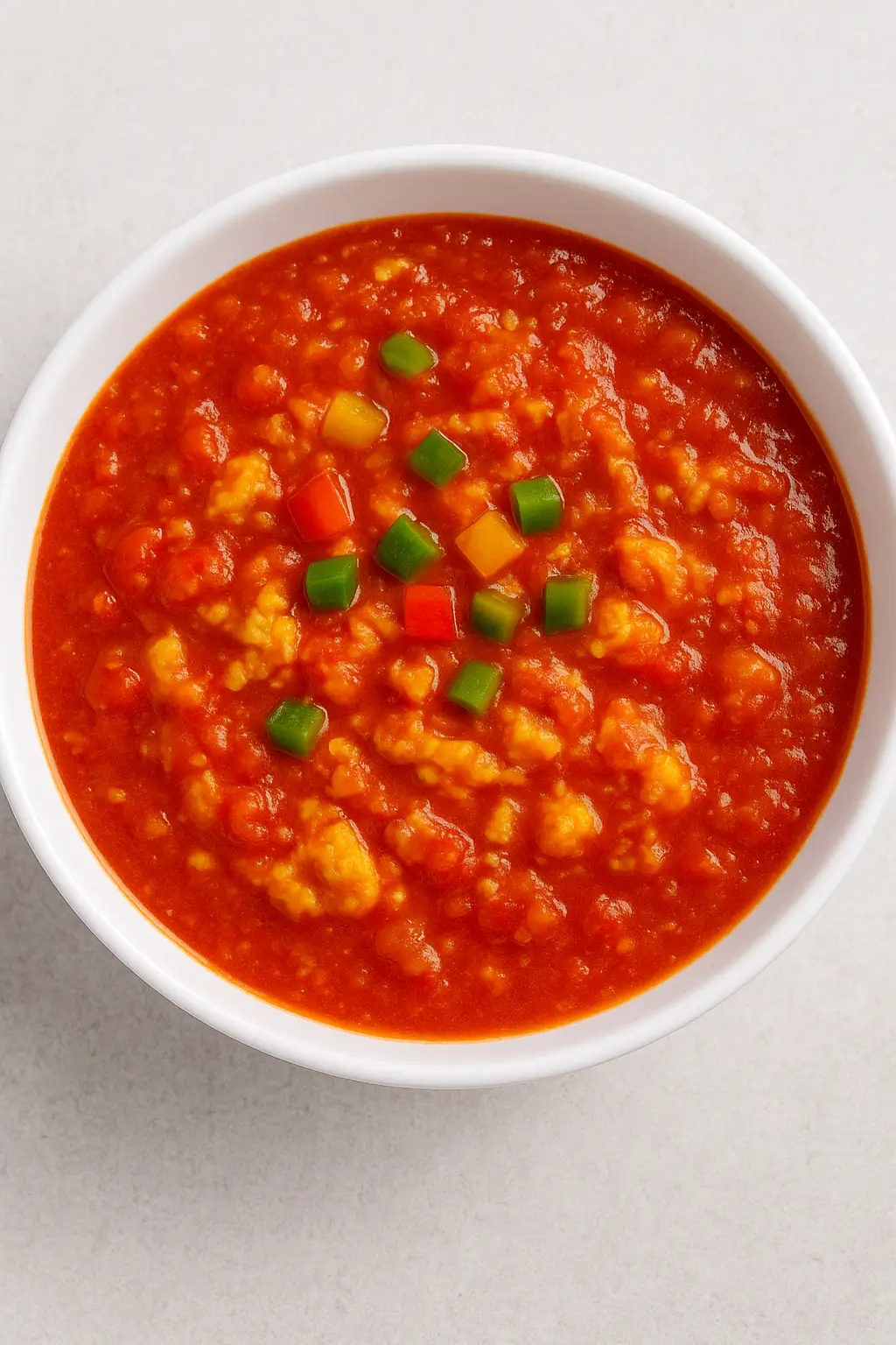 EGG SAUCE with Selected fresh eggs beaten and stewed into aromatic tomato mix