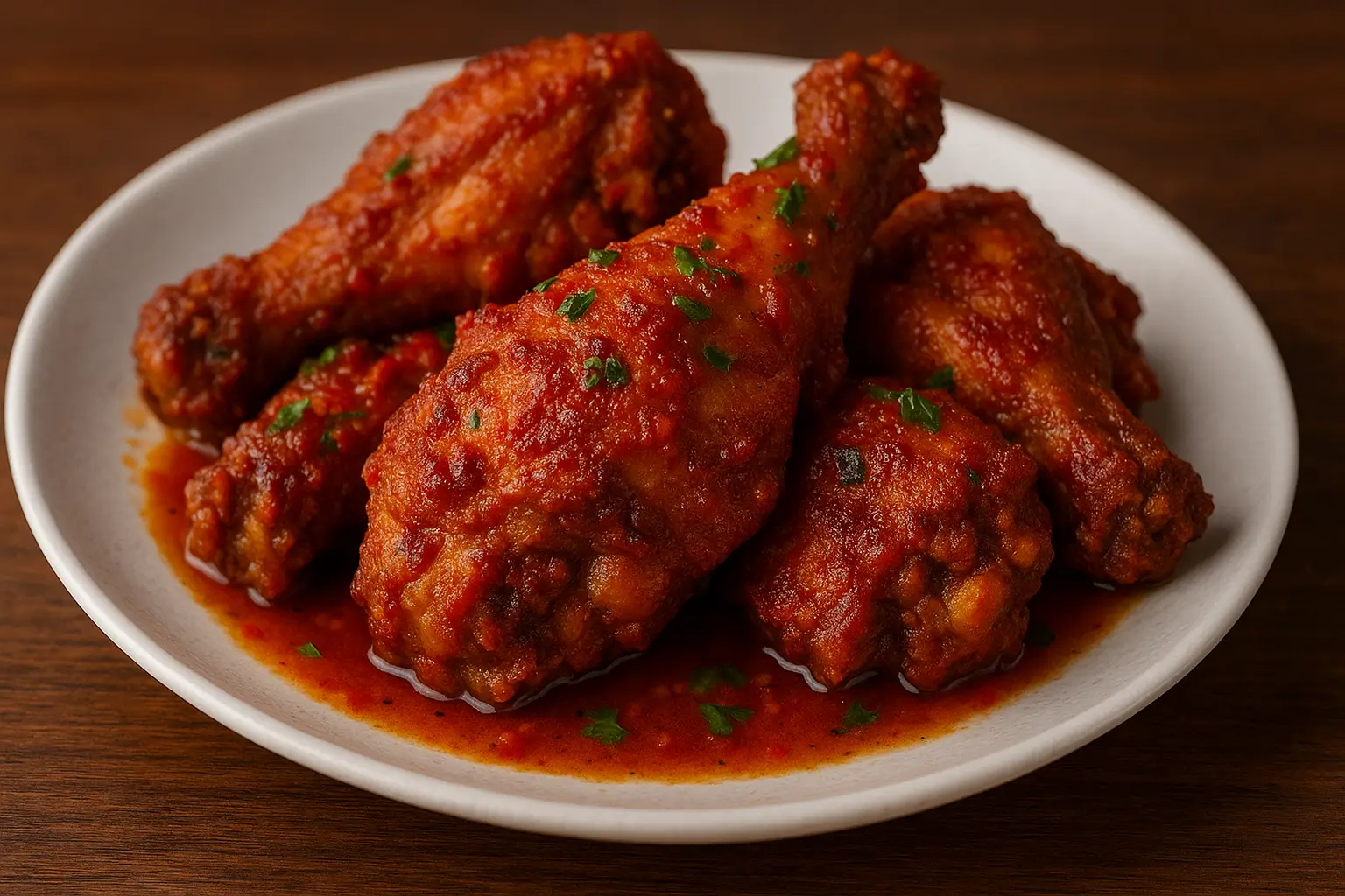 PEPPERED TURKEY with Fried tasty wings sauteed in our special spicy sauce demirage ryan restaurant