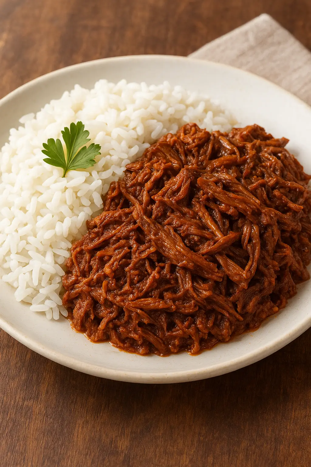 SHREDDED BEEF SAUCE WITH WHITE RICE, FRIED RICE OR JOLLOF RICE Demartin Mirage