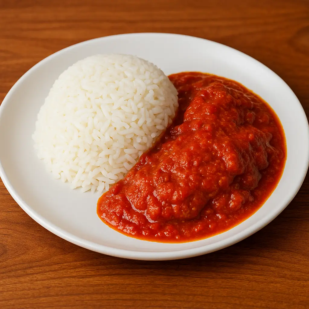 steamed rice with Tenderly steamed plain rice served with our special aromatic tomato stew demirage hotel nsukka